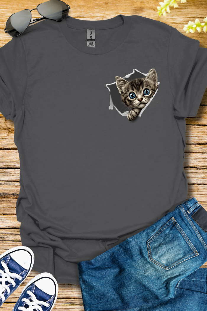 Peeking Kitten Unisex Softstyle T-Shirt