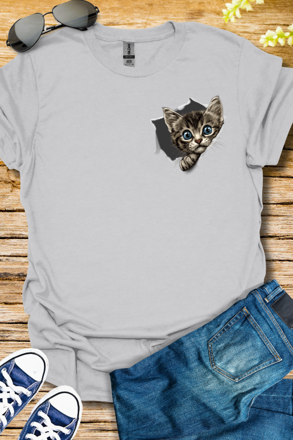 Peeking Kitten Unisex Softstyle T-Shirt