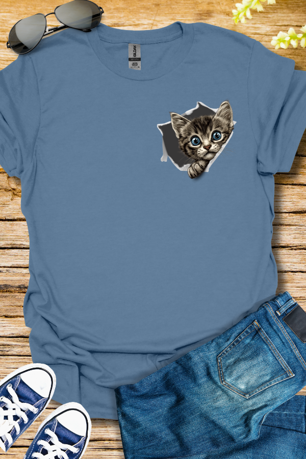 Peeking Kitten Unisex Softstyle T-Shirt