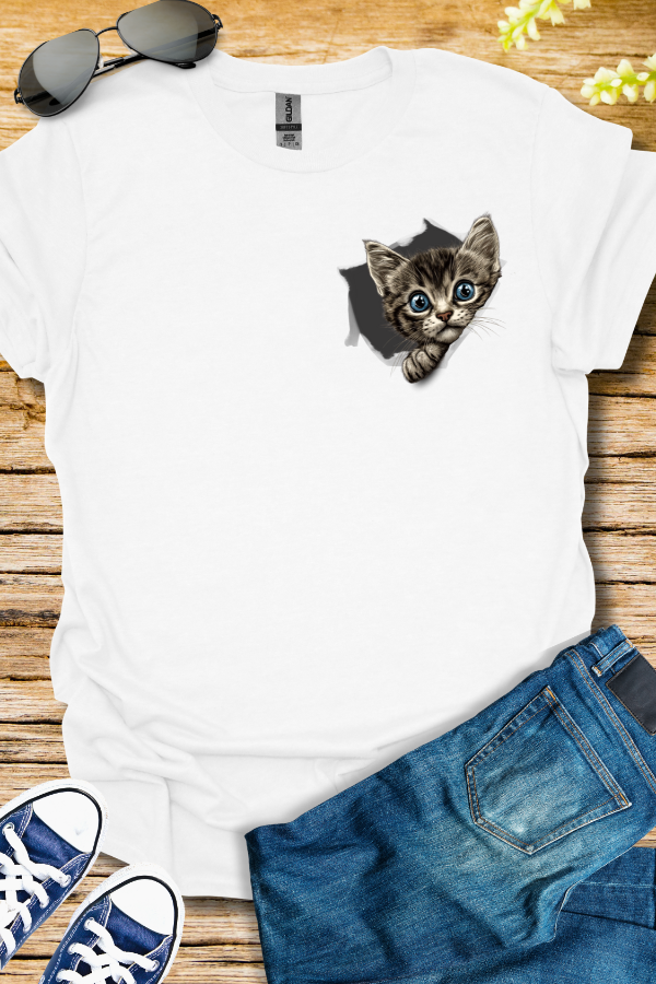 Peeking Kitten Unisex Softstyle T-Shirt