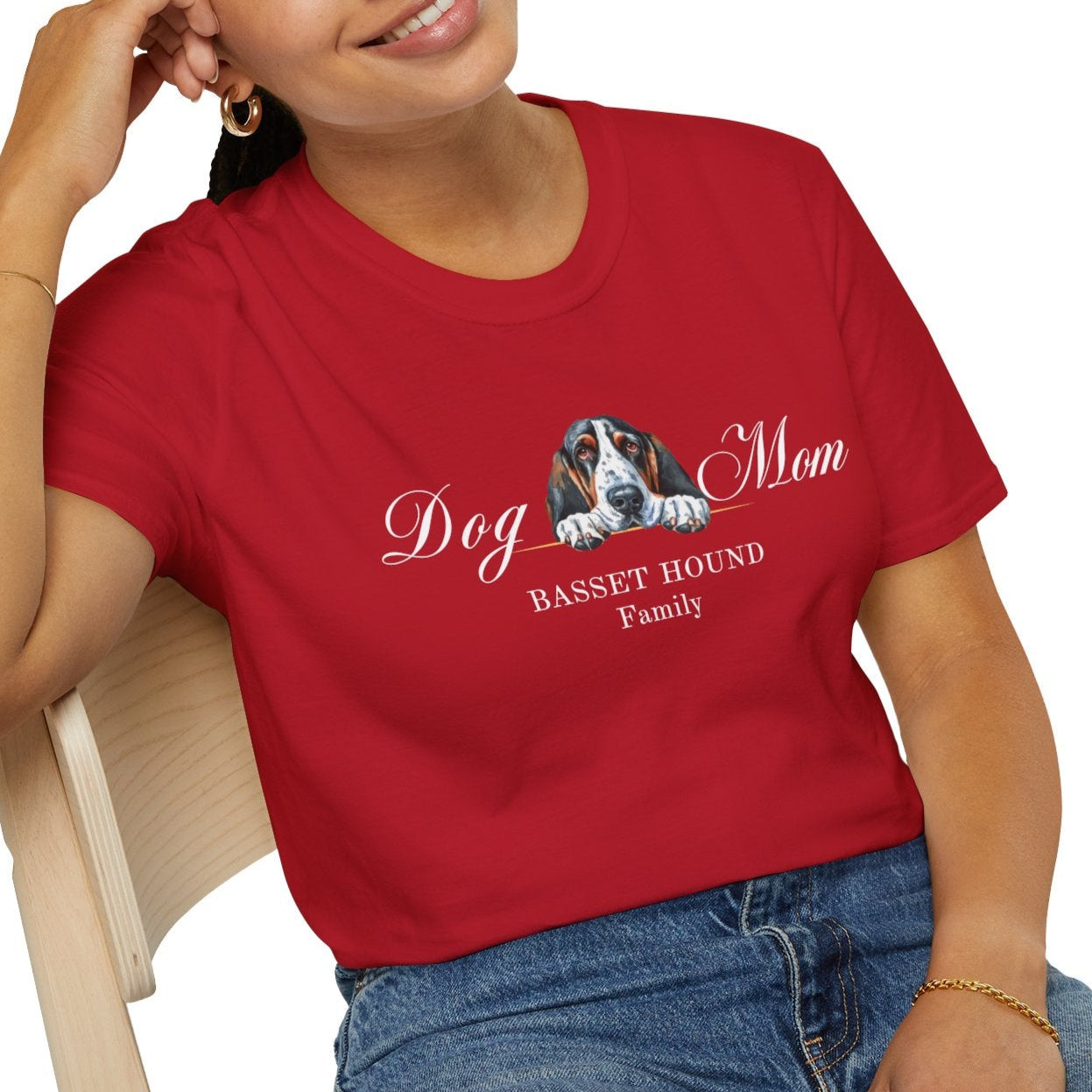 basset hound mom t-shirt, dog mom valentine's day gift, mother's day gift