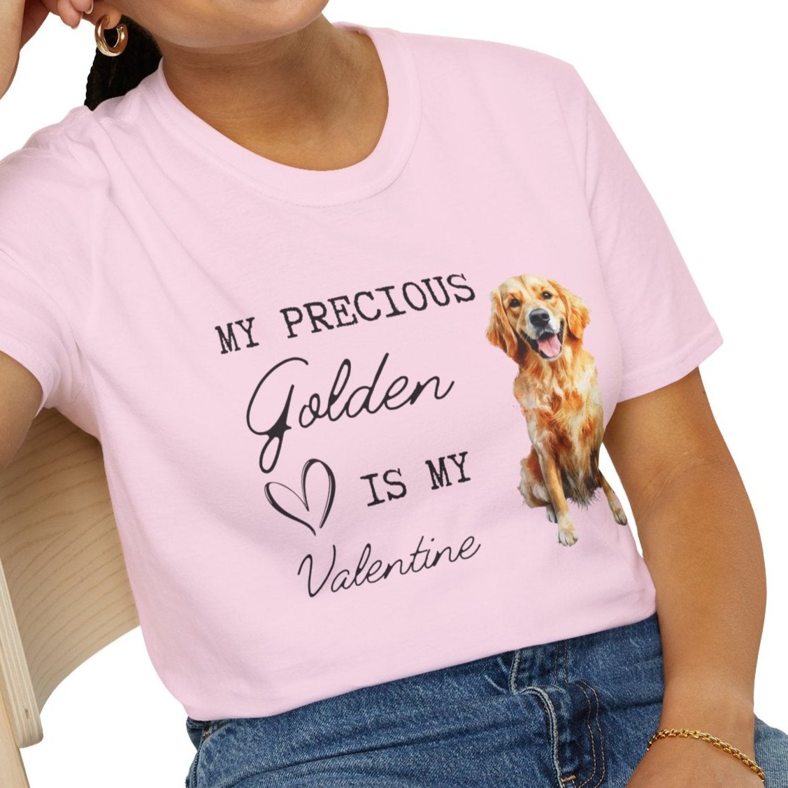 Golden Retriever - My Precious Golden is My Valentine - T-shirt