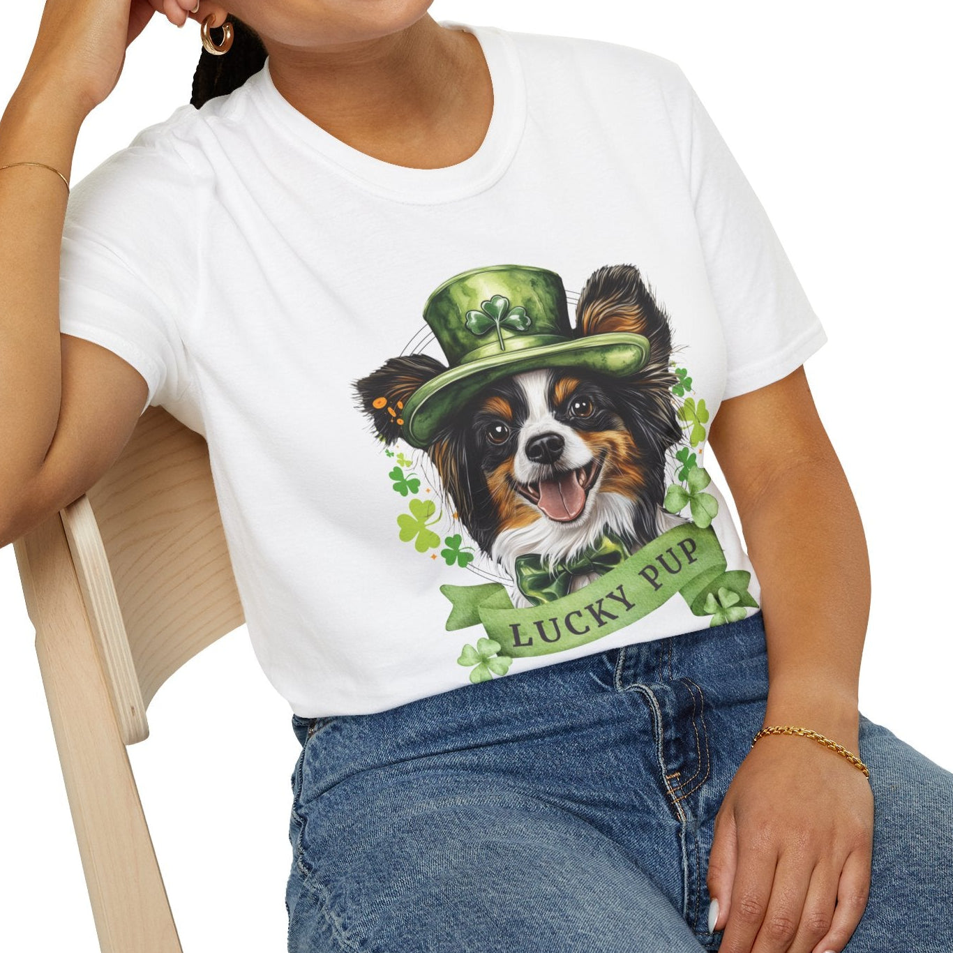 papillon dog lover st. patrick's day t-shirt