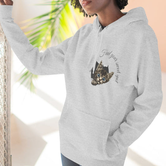 Cozy Kitten Three-Panel Fleece Hoodie