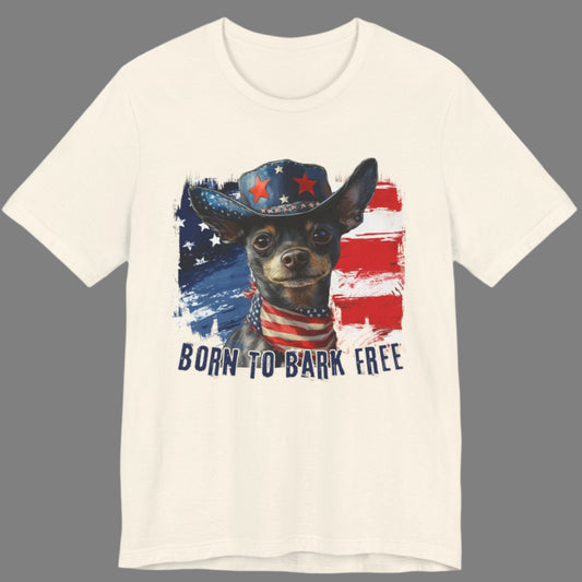 Xoloitzquintli Coated - Patriotic T-Shirt "Born to Bark Free"