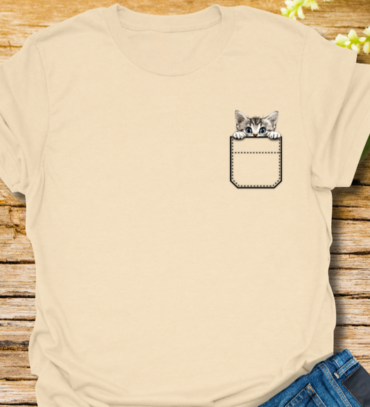 Kitten In The Pocket - Unisex Softstyle T-Shirt