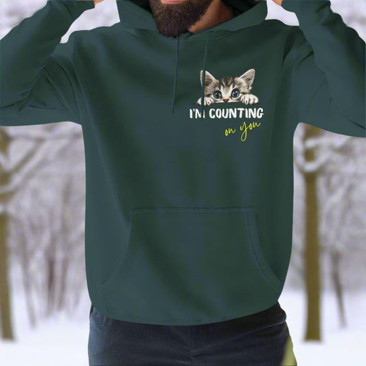 "I'm Counting on You" Kitten Hoodie – A Cozy Choice for Cat Lovers