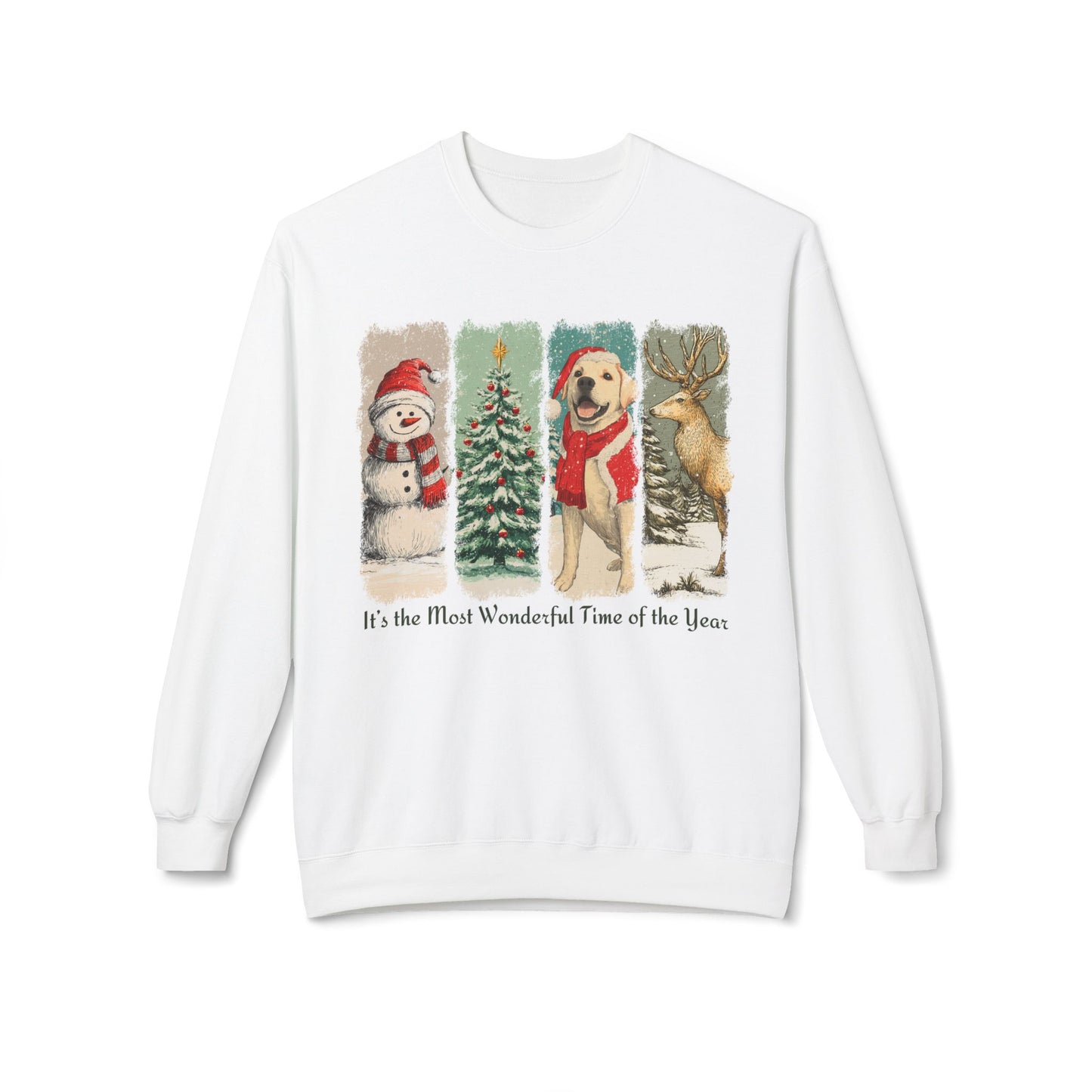 Yellow Labrador  Santa – Vintage Brush Stroke Christmas Sweatshirt