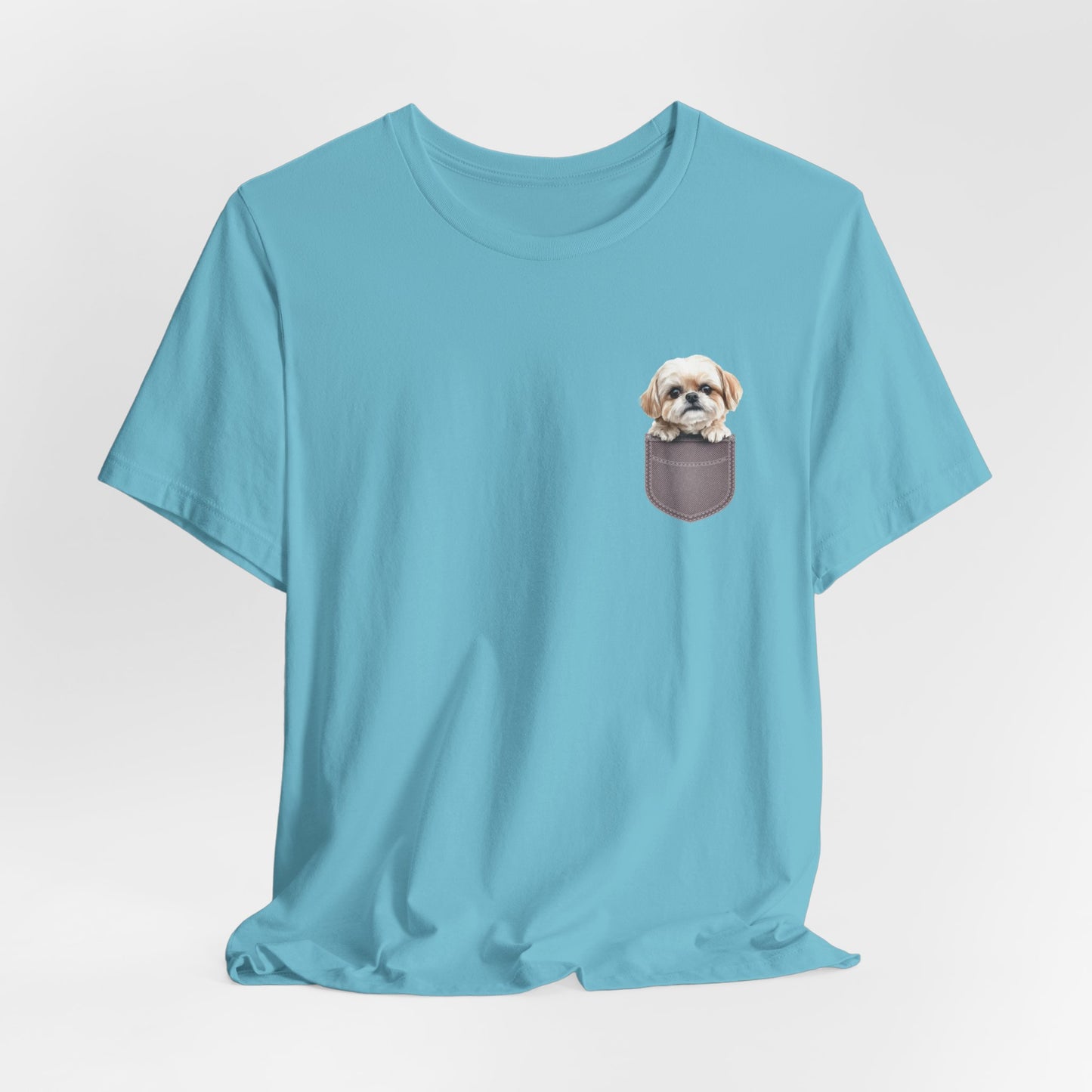 Maltese Puppy Pocket Tee - Unisex Jersey Short Sleeve T-Shirt