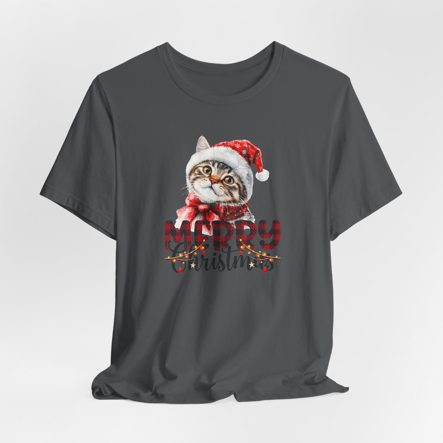 Cute Christmas Kitten Unisex Holiday Jersey T-Shirt