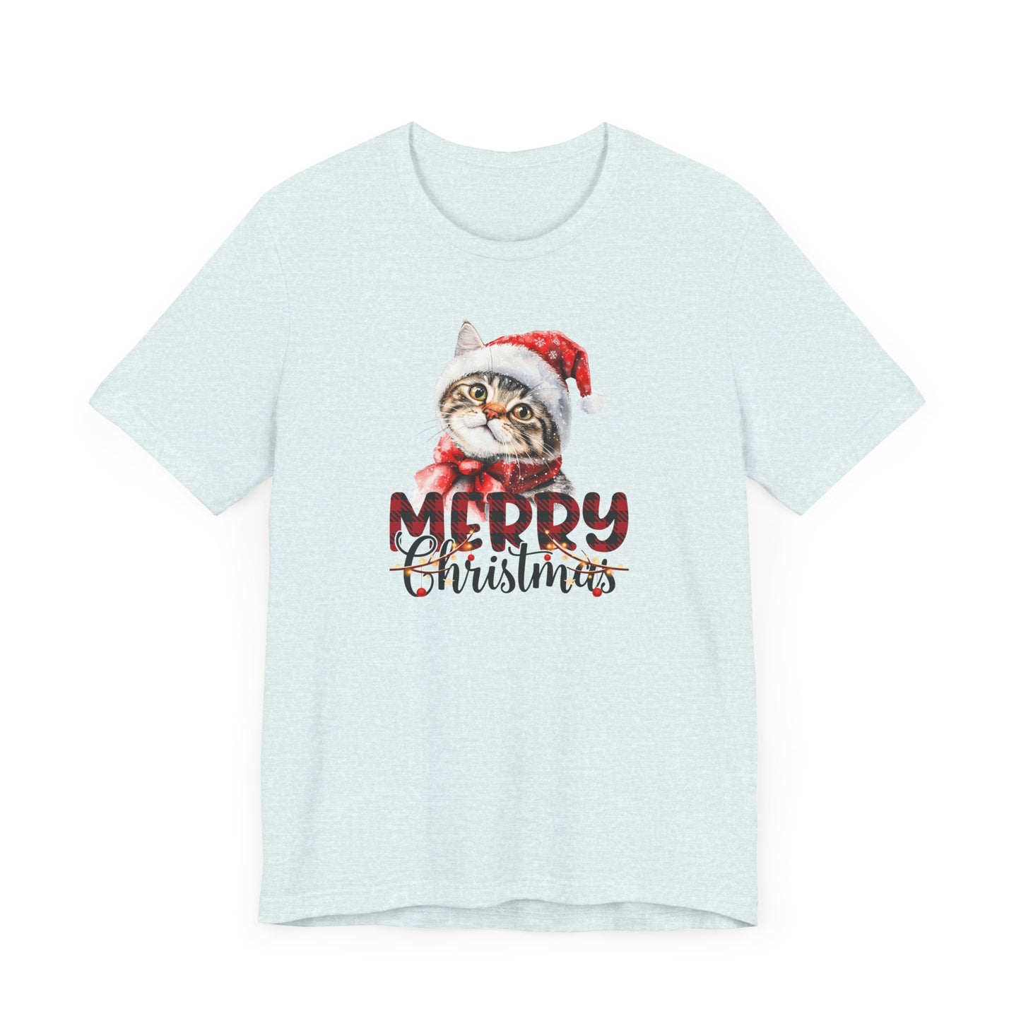 Cute Christmas Kitten Unisex Holiday Jersey T-Shirt