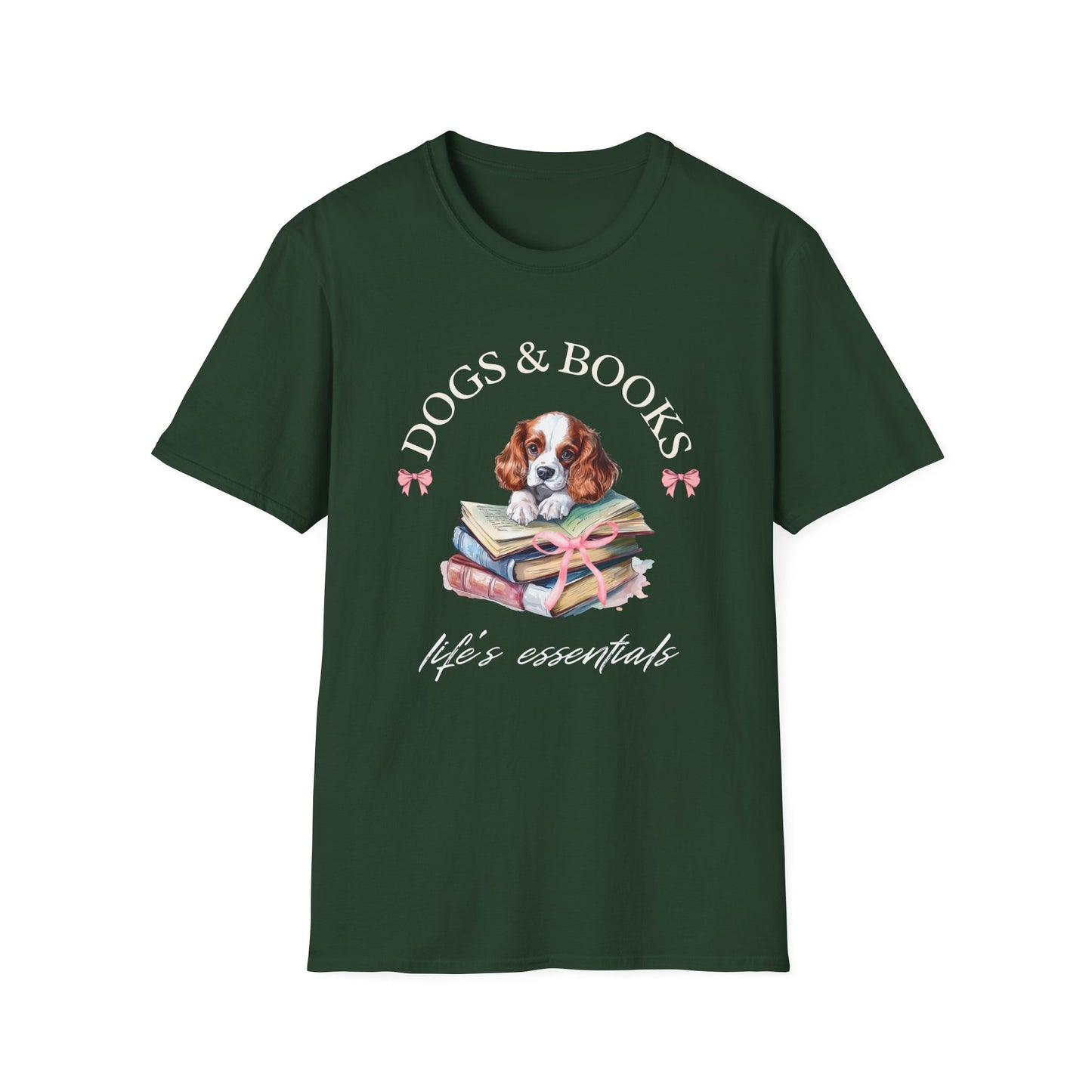 Cavalier King Charles with Books T-shirt