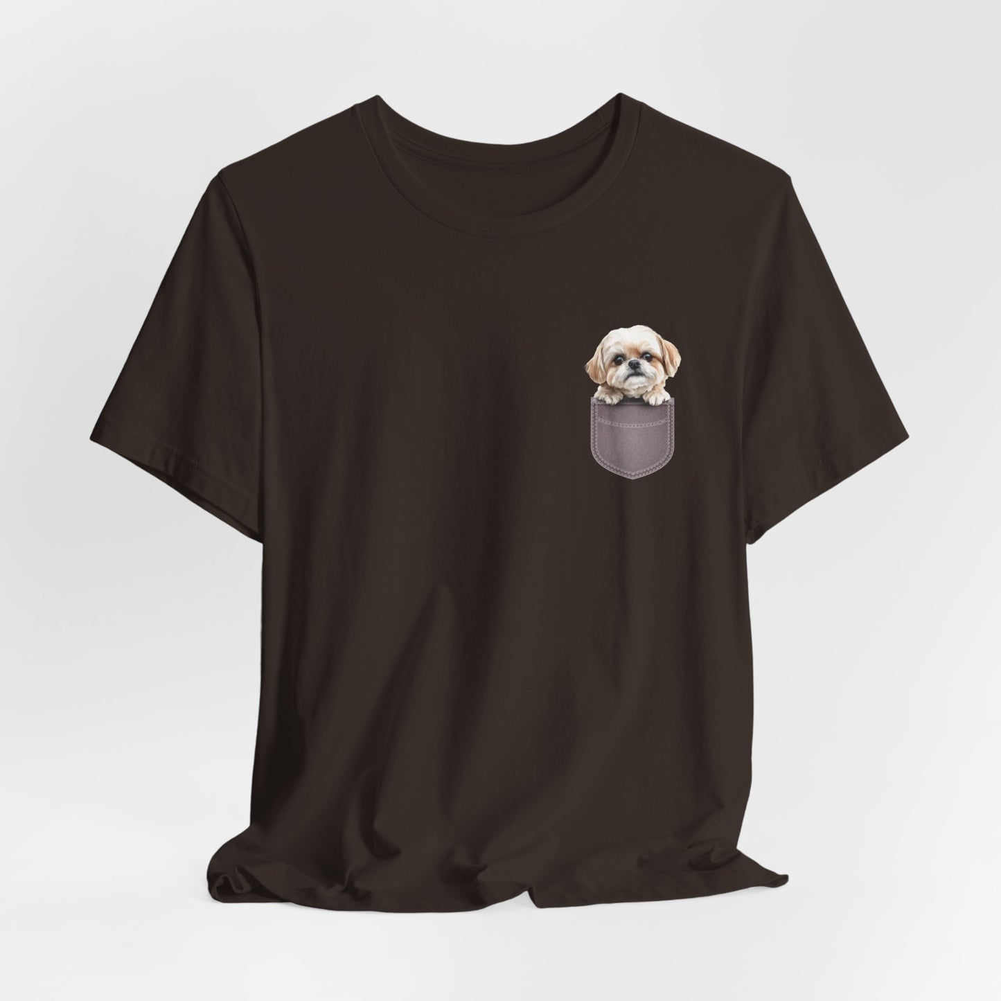 Maltese Puppy Pocket Tee - Unisex Jersey Short Sleeve T-Shirt