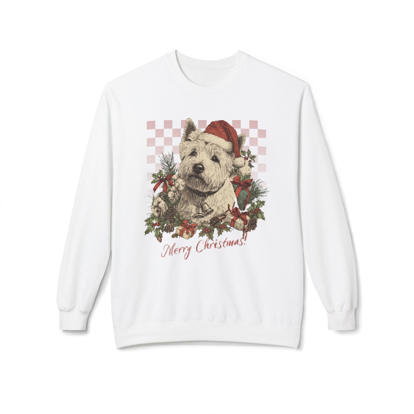 Westie Vintage Checkered Christmas Sweatshirt