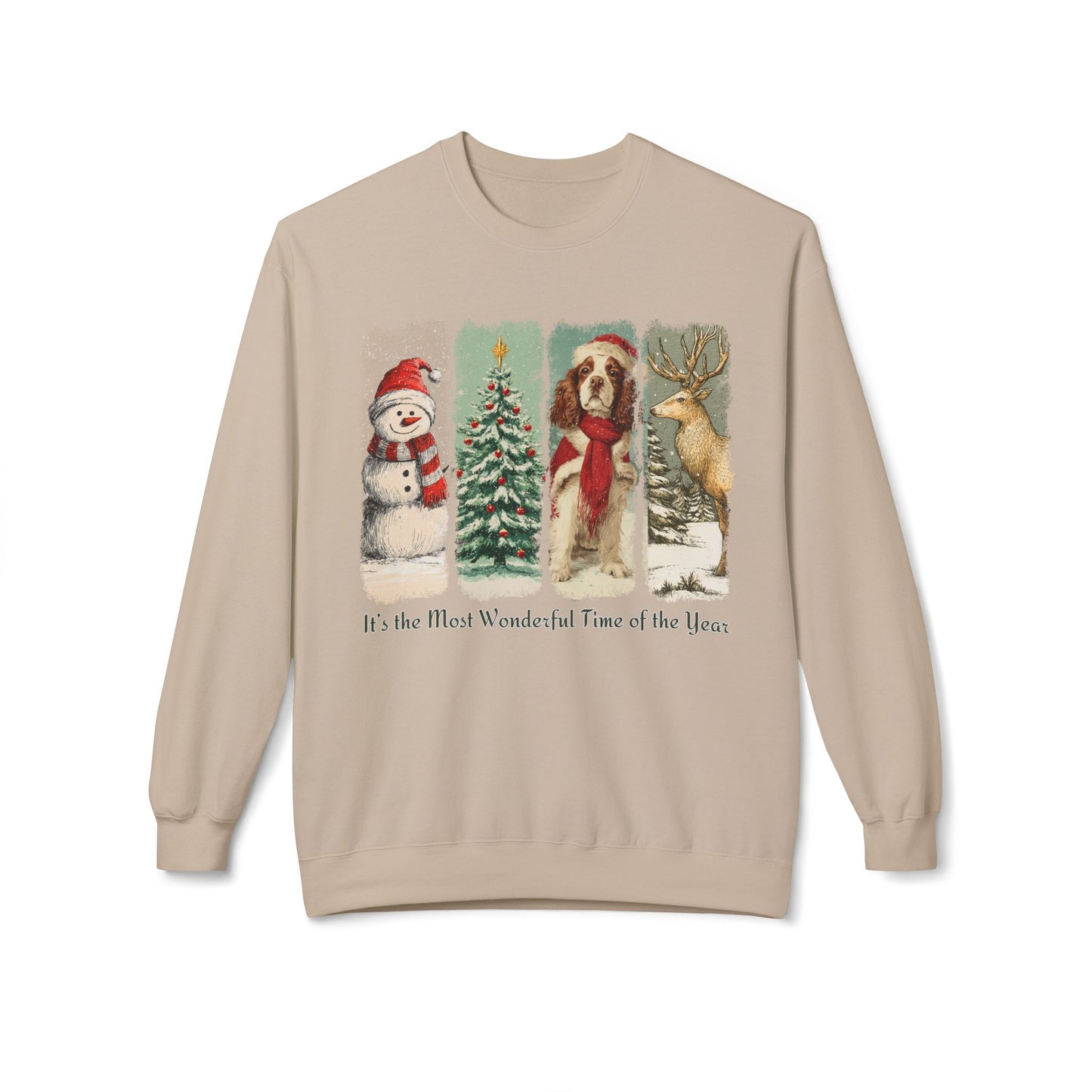 Cocker Spaniel Santa – Vintage Brush Stroke Christmas Sweatshirt