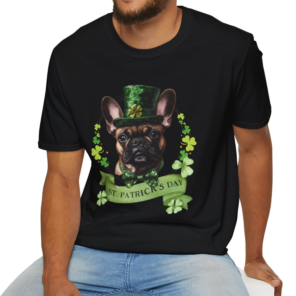 frenchie st. patrick's day tee