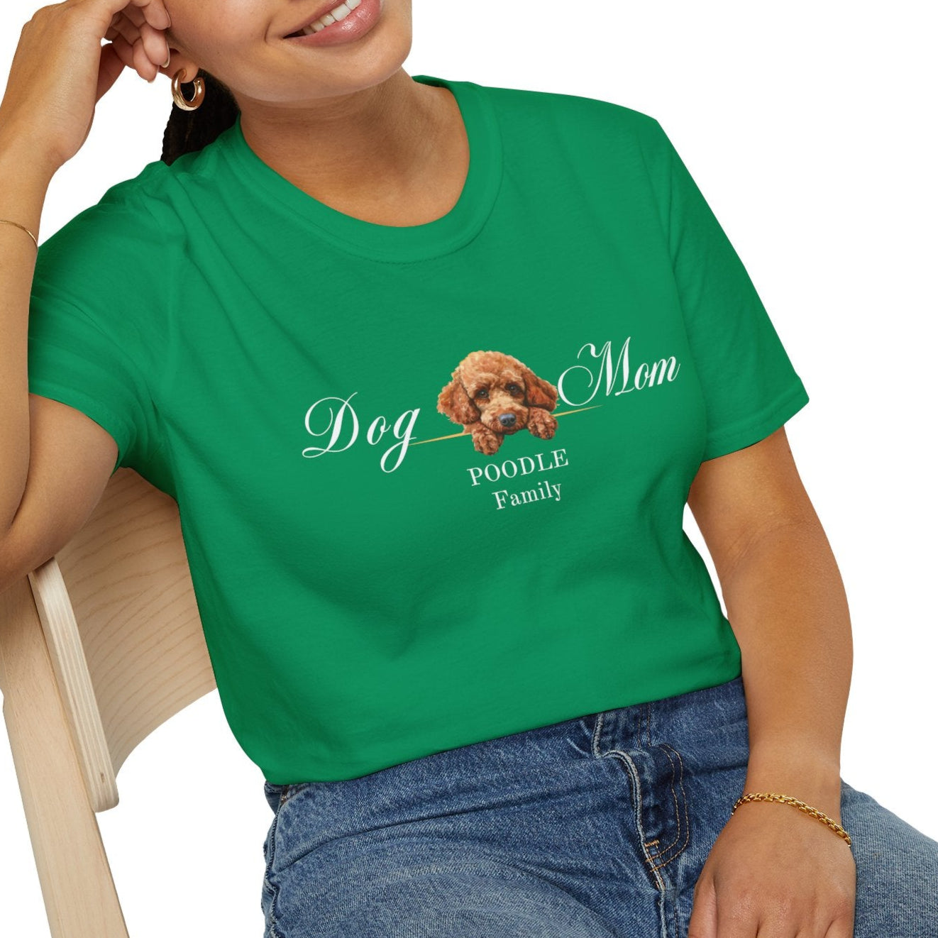 brown poodle dog mom t-shirt, dog mom mother's day gift, st. patrick's day gift for dog mom