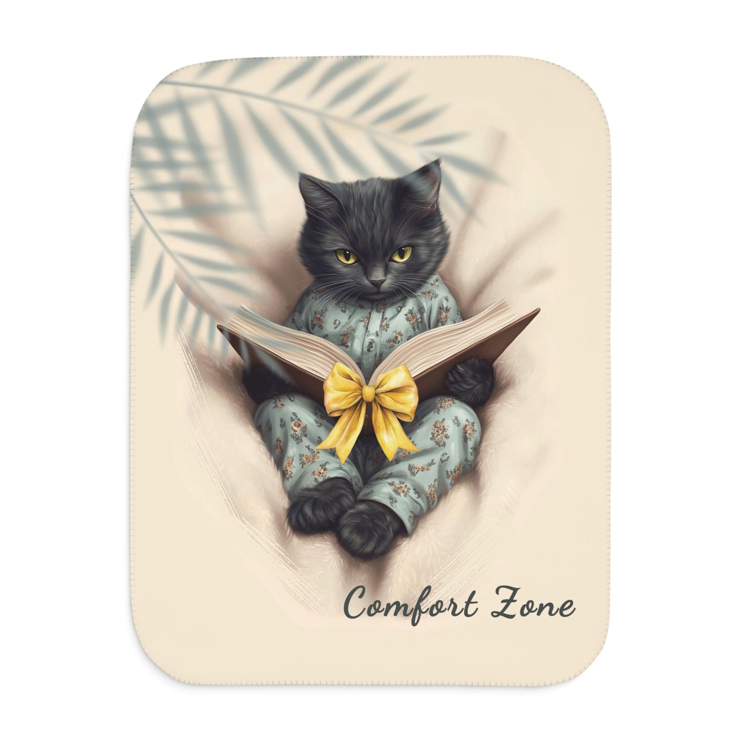Comfort Zone – Black Cat Blanket | Personalized Sherpa Fleece Throw for Cat Lovers & Moms