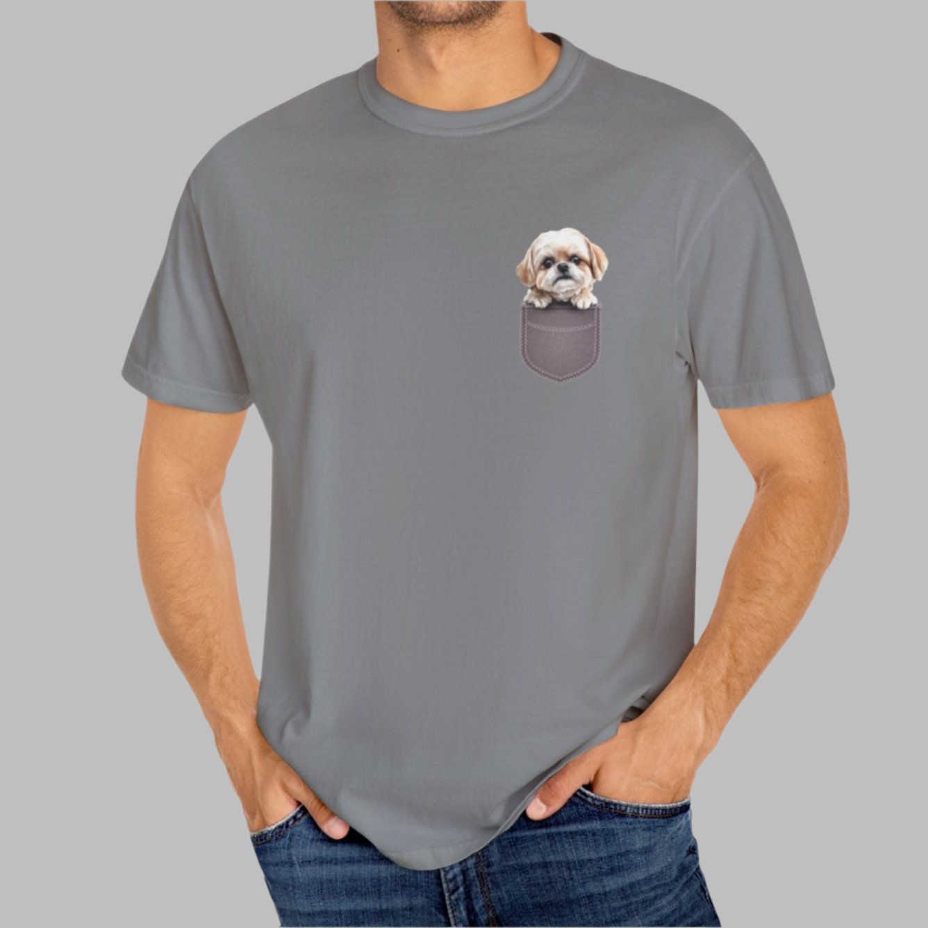 Maltese Puppy In A Pocket - Unisex Garment-Dyed T-shirt