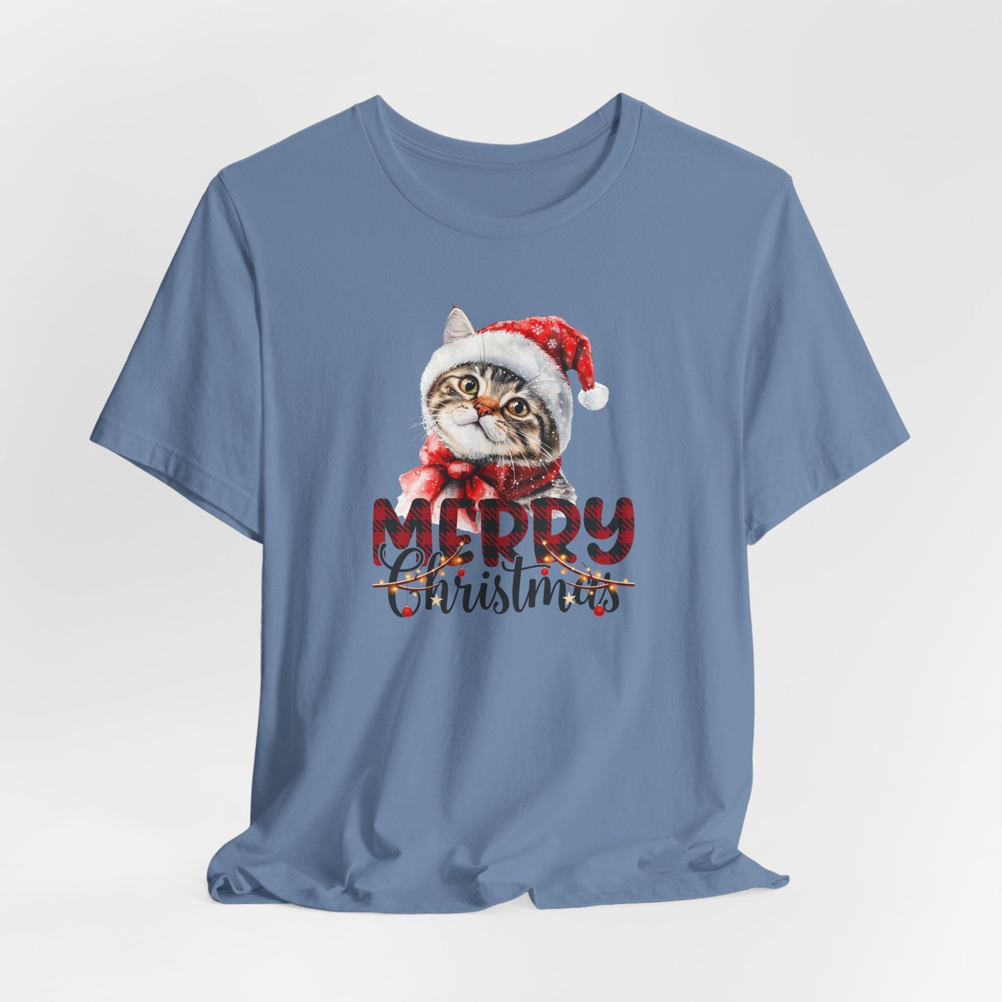 Cute Christmas Kitten Unisex Holiday Jersey T-Shirt