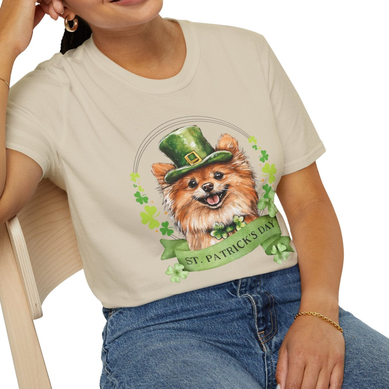 pomeranian lover st. patrick's day t-shirt