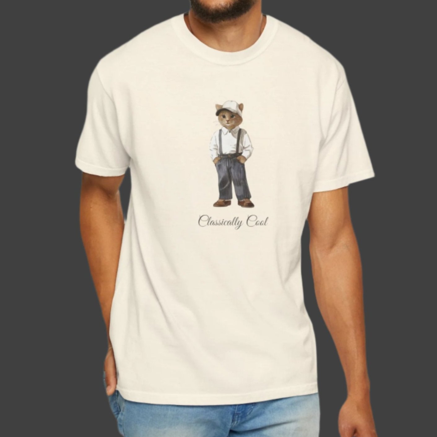 Classically Cool Cat T-Shirt – Unisex Garment-Dyed T-shirt