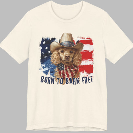 born to bark free poodle patriotic t-shirt, 4th of july, independance day dog lover t-shirt 