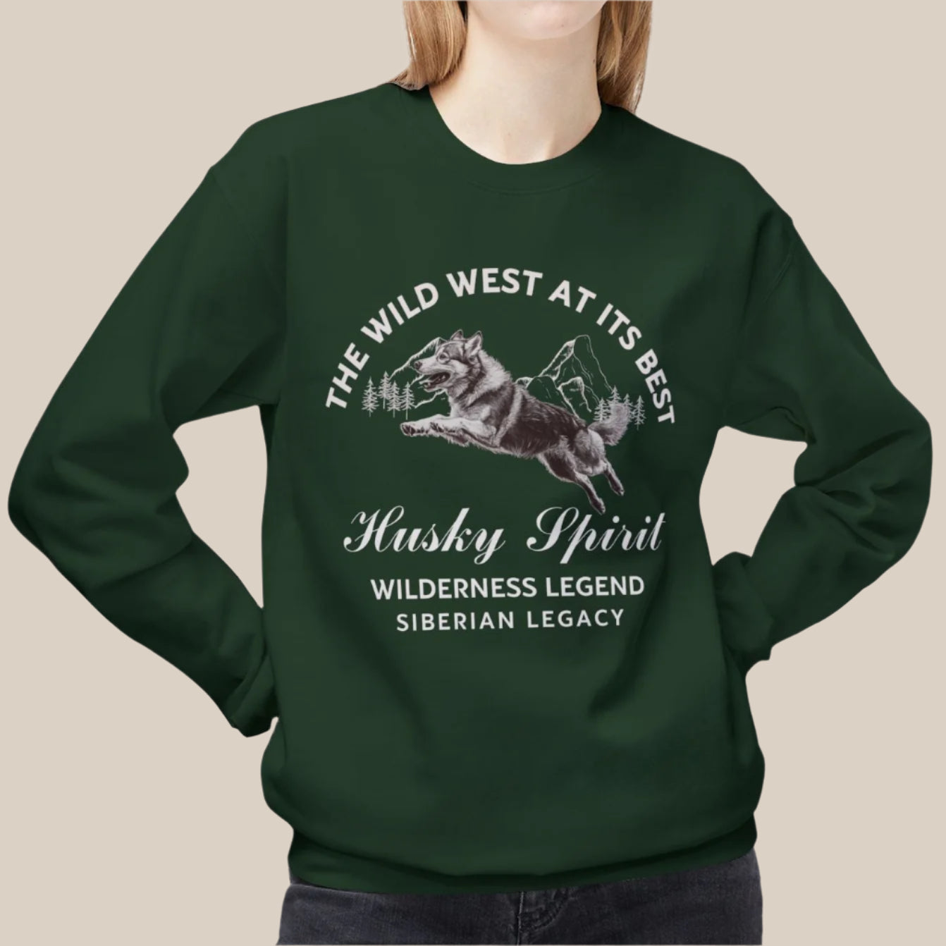 Siberian Husky Spirit – Wild West Edition Sweater