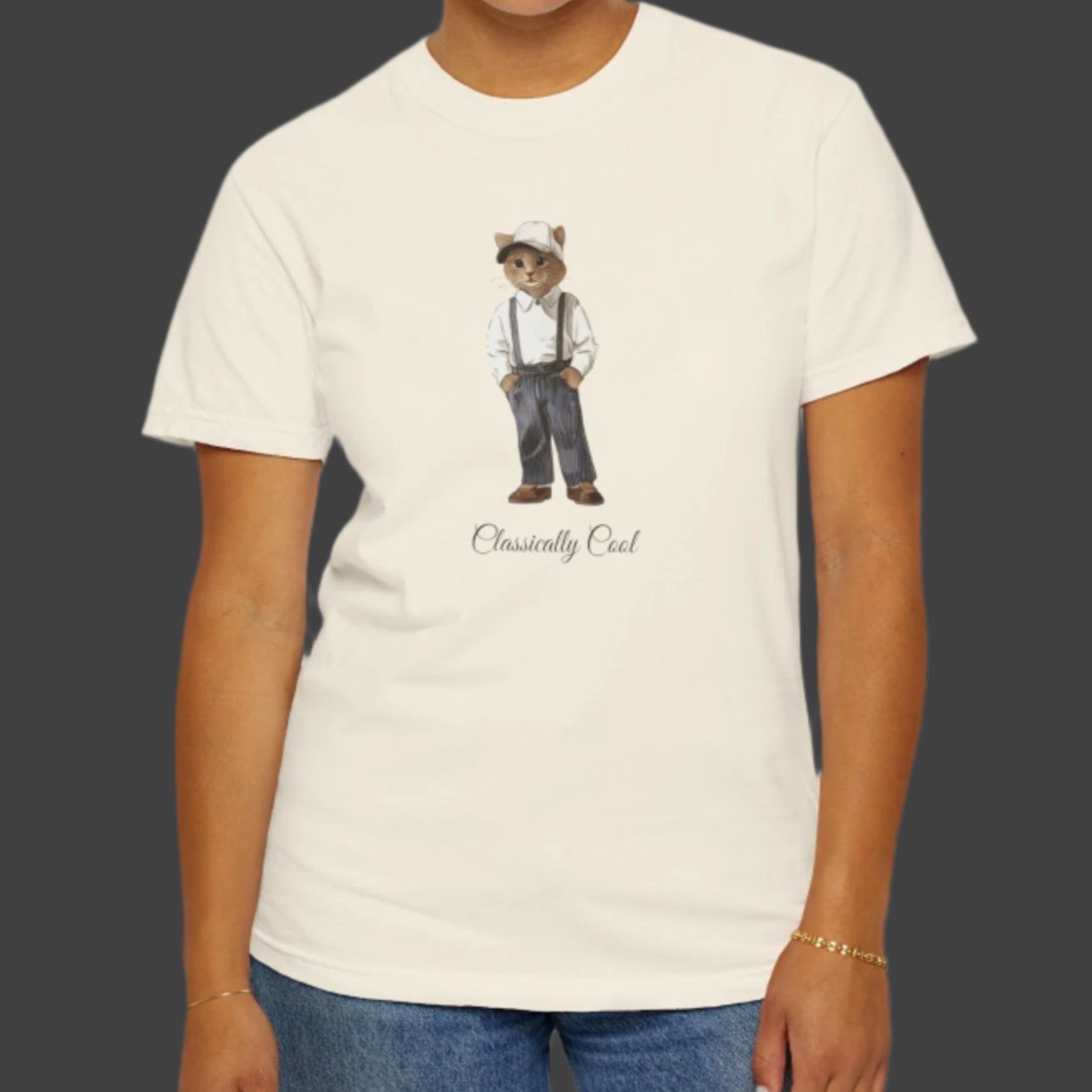 Classically Cool Cat T-Shirt – Unisex Garment-Dyed T-shirt