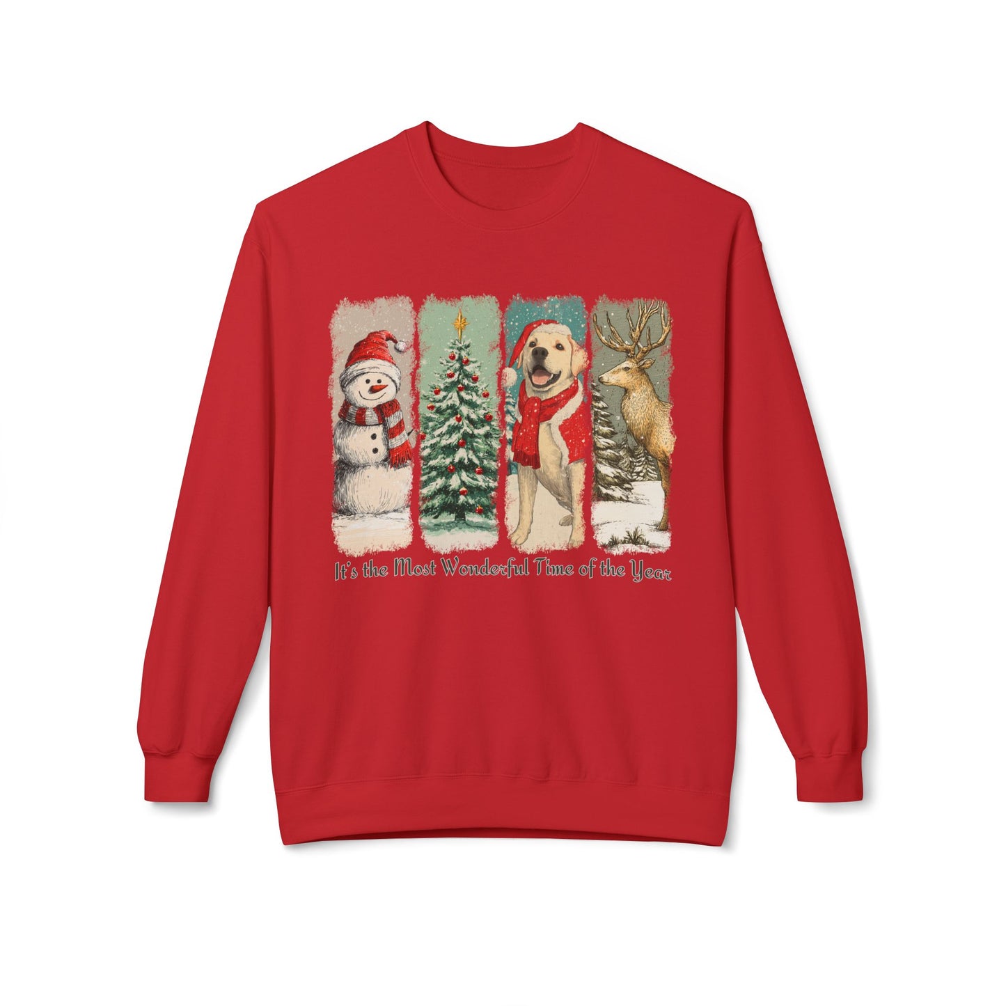 Yellow Labrador  Santa – Vintage Brush Stroke Christmas Sweatshirt