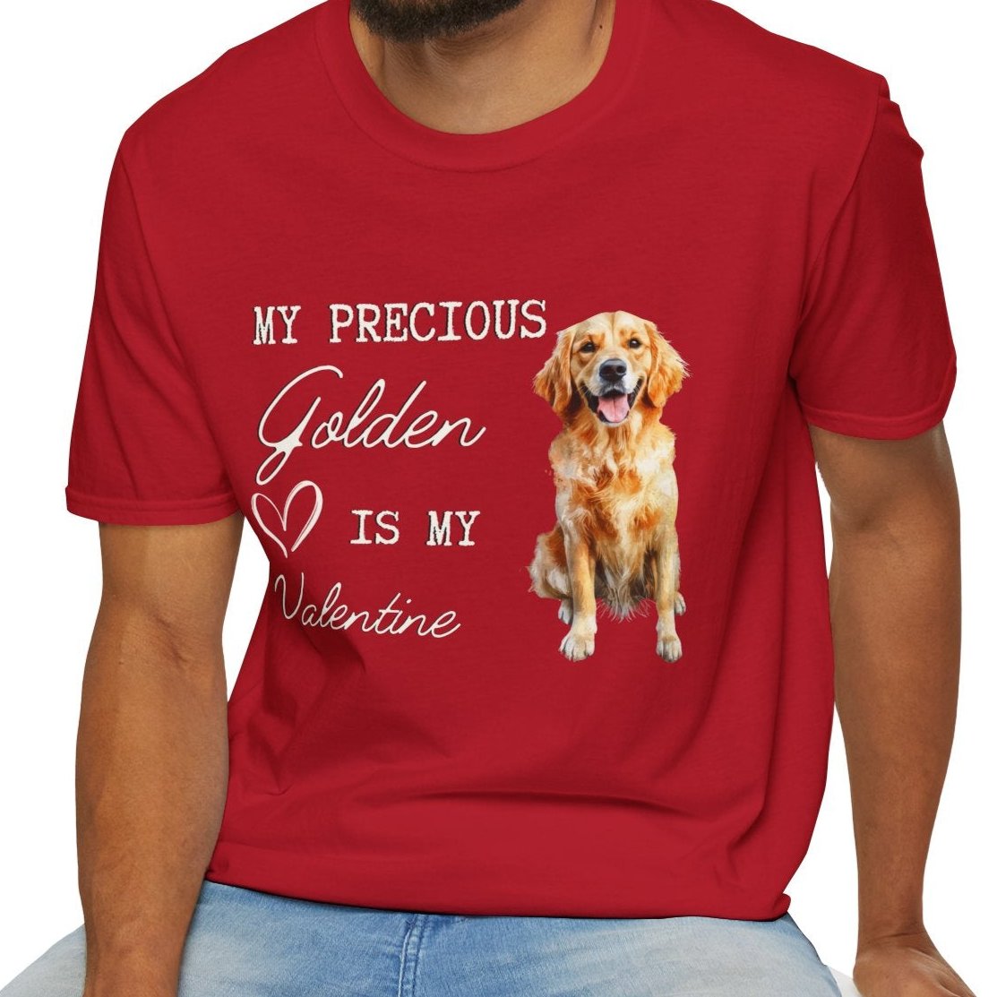 Golden Retriever - My Precious Golden is My Valentine - T-shirt