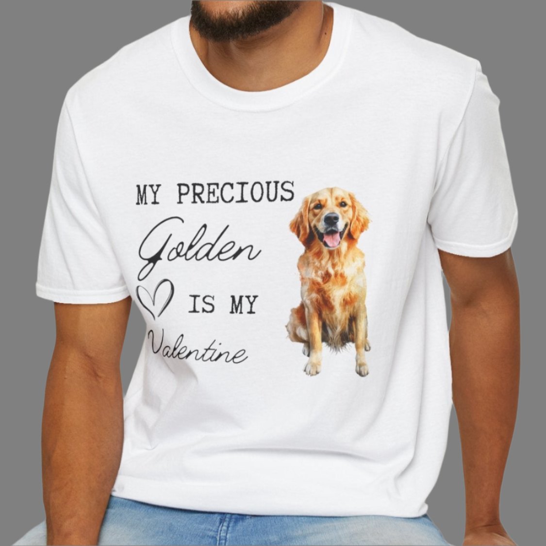 Golden Retriever - My Precious Golden is My Valentine - T-shirt