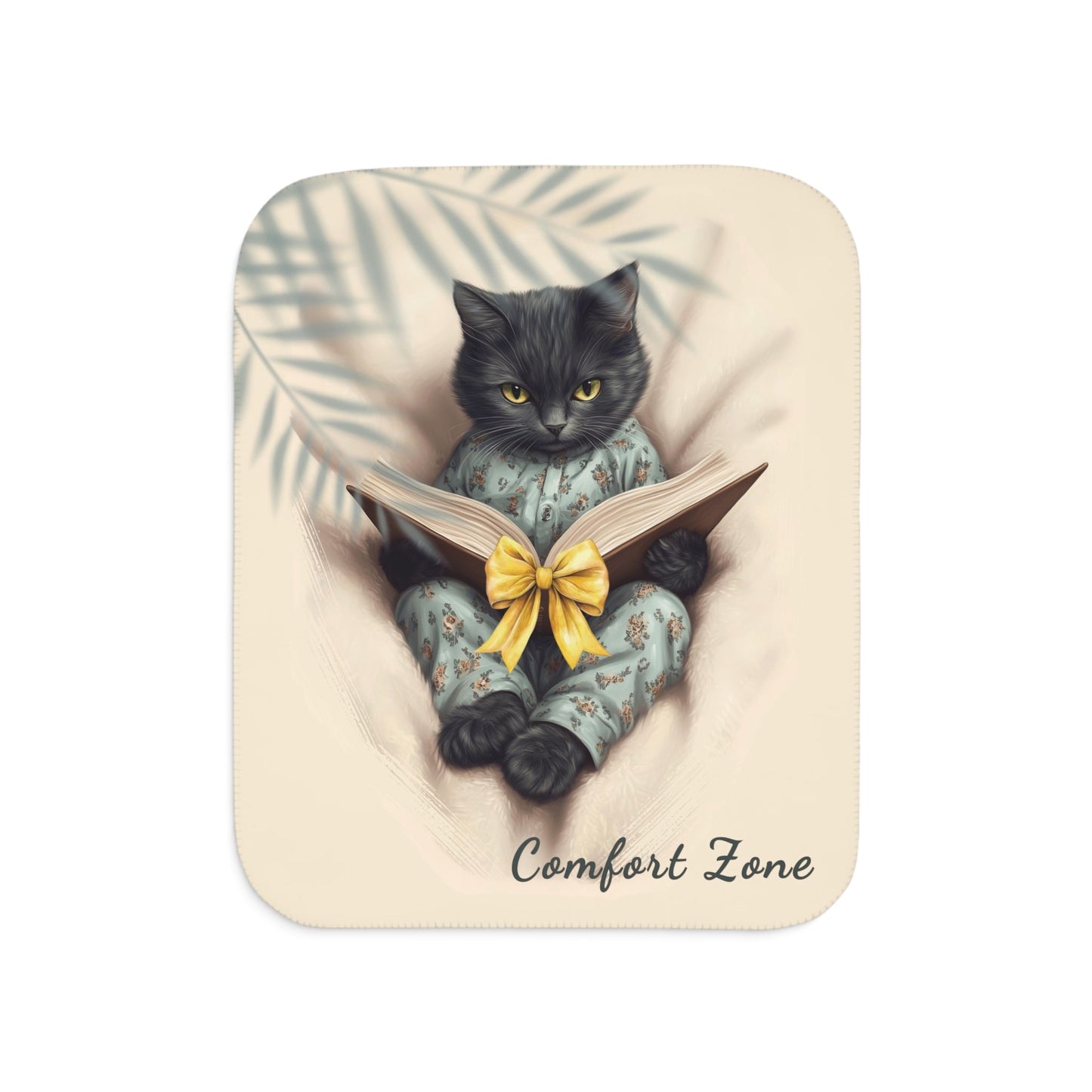 Comfort Zone – Black Cat Blanket | Personalized Sherpa Fleece Throw for Cat Lovers & Moms