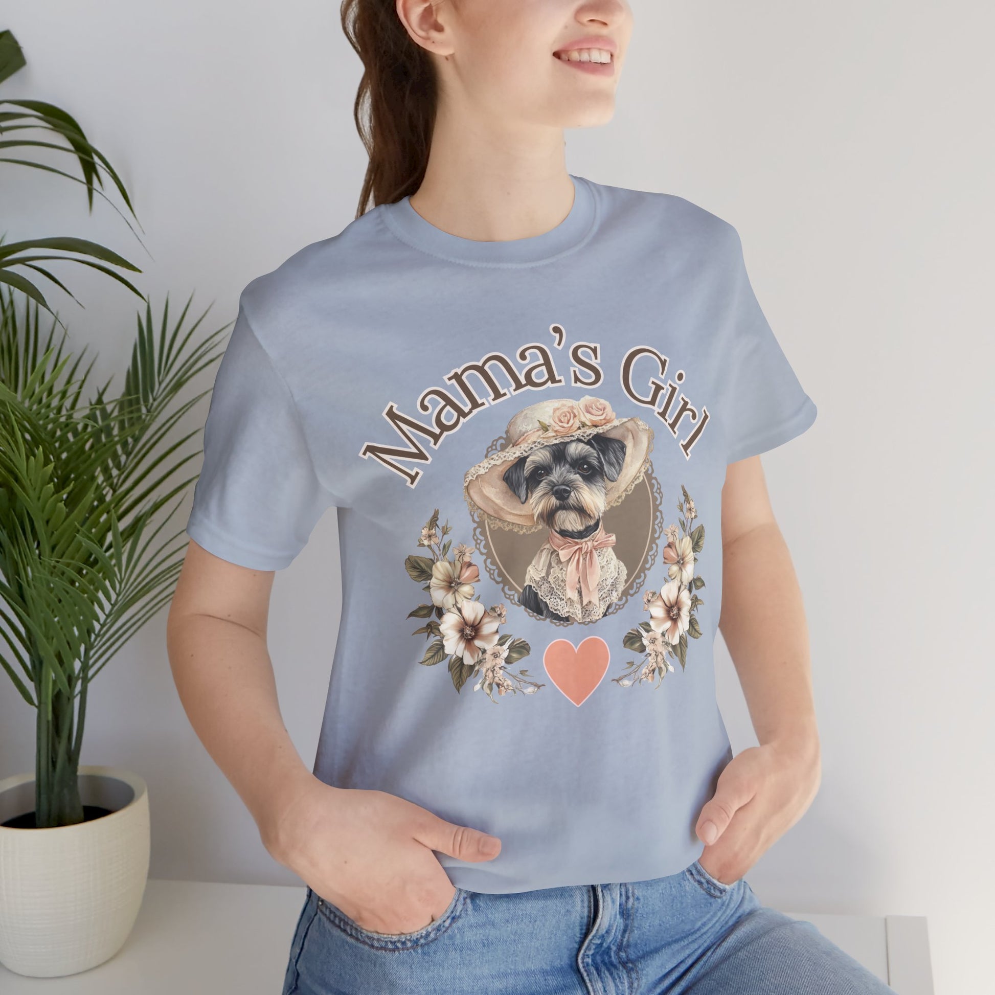 mini schnauzer mama's girl vintage shabby chic t-shirt