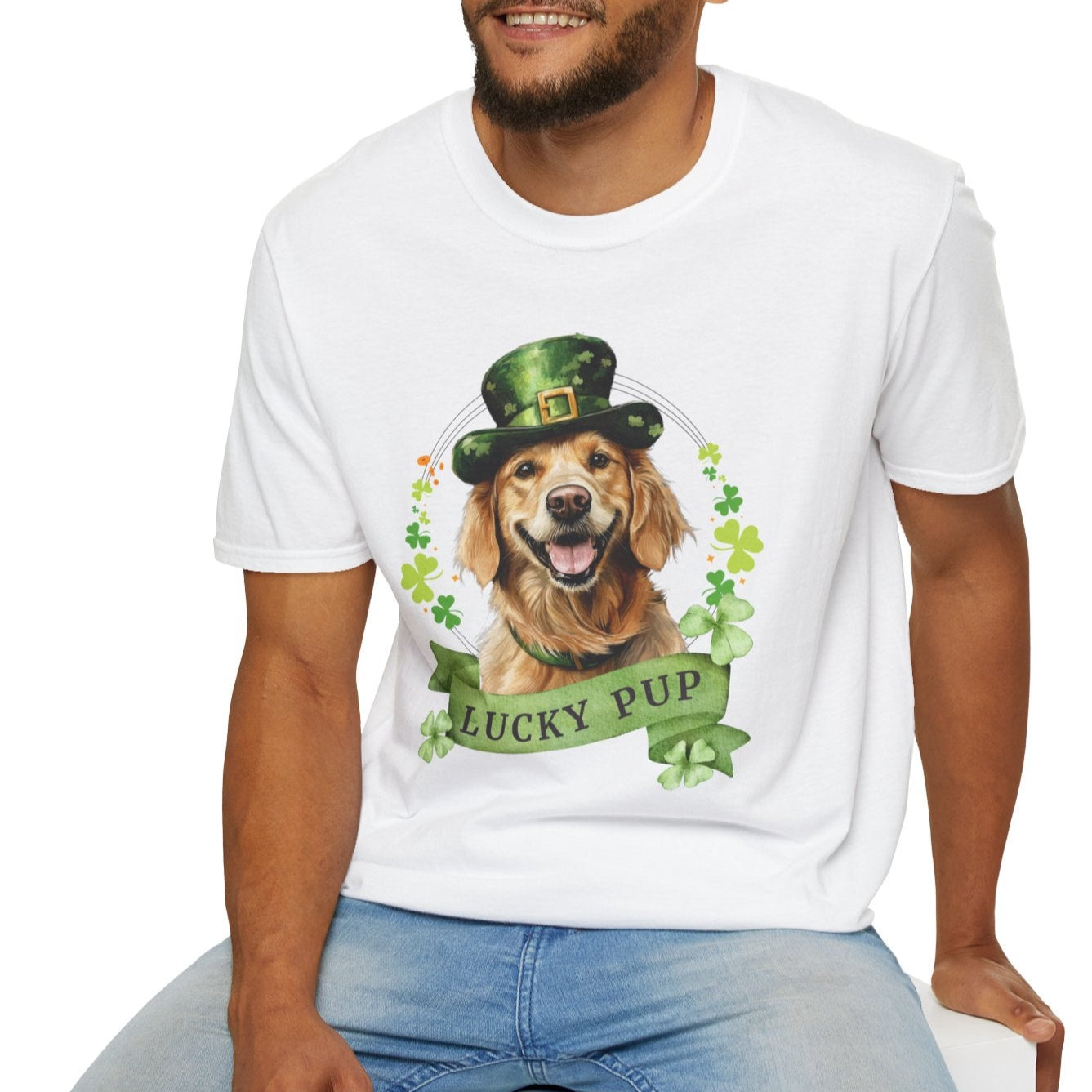 golden retriever lover st. patrick's day t-shirt