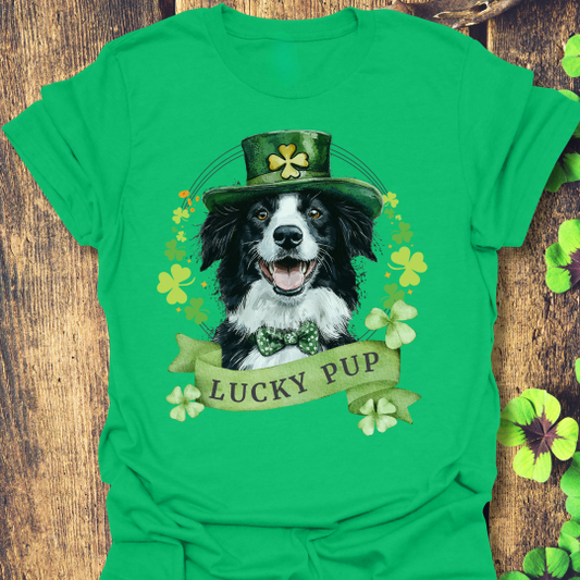border collie dog lover st. patrick's day tee