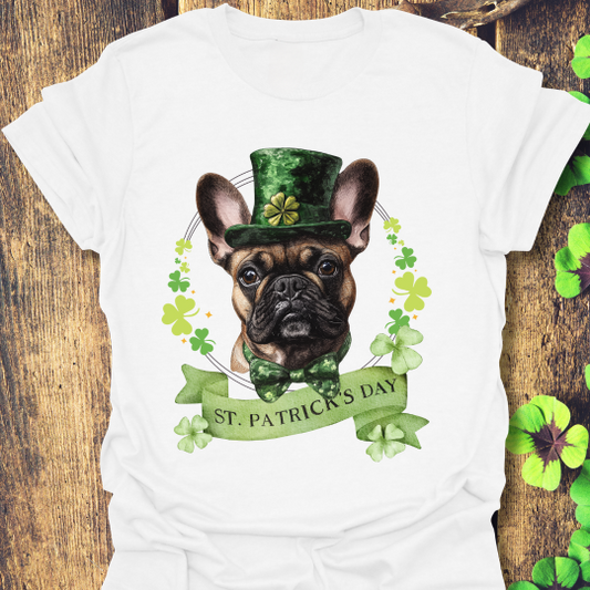 frenchie, french bulldog lover st. patrick's day tee