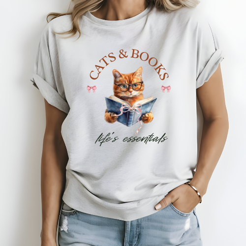 Cats And Books T-shirt