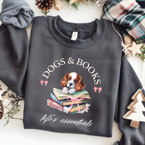 Cavalier King Charles "Dogs & Books" Sweatshirt