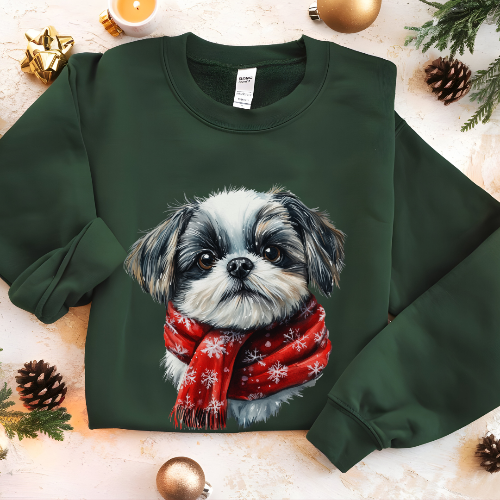 Festive Shih Tzu Christmas Sweater