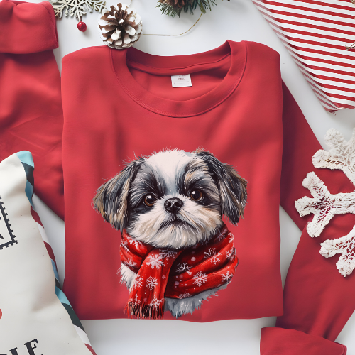 Festive Shih Tzu Christmas Sweater