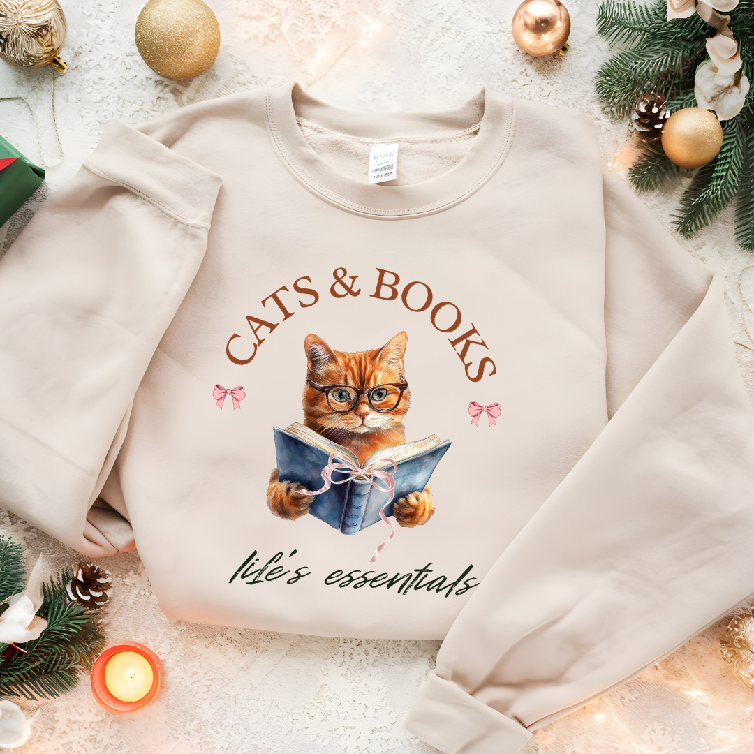 Cats And Books Life's Essentials Sweatshirt