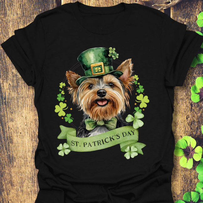 yorkie st. patrick's day t-shirt