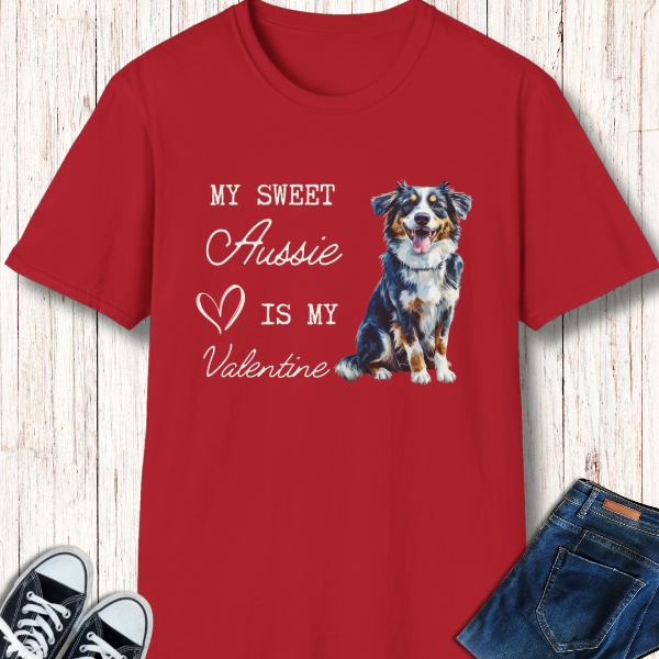 australian shepherd valentine tee