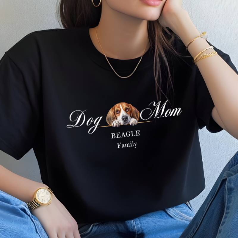 beagle lover mom tshirt black