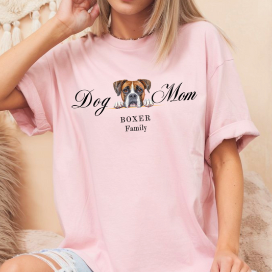 boxer mom t-shirt, boxer breed lover gift