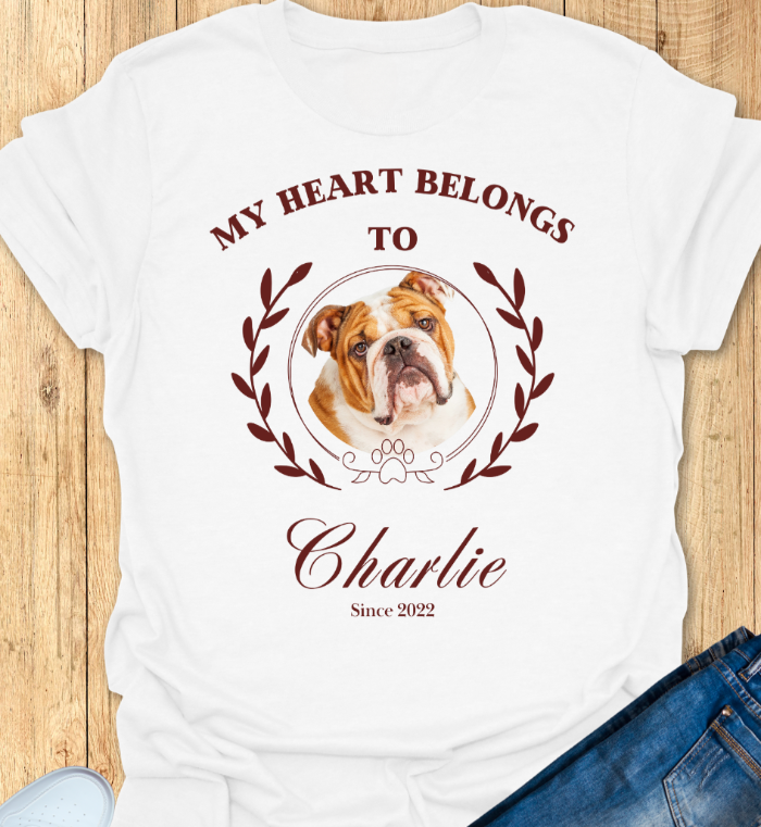 Fully Customizable Pet T-shirt - Valentine's Day Gift for Dog Lovers, Cat lovers, Pet Enthusiasts