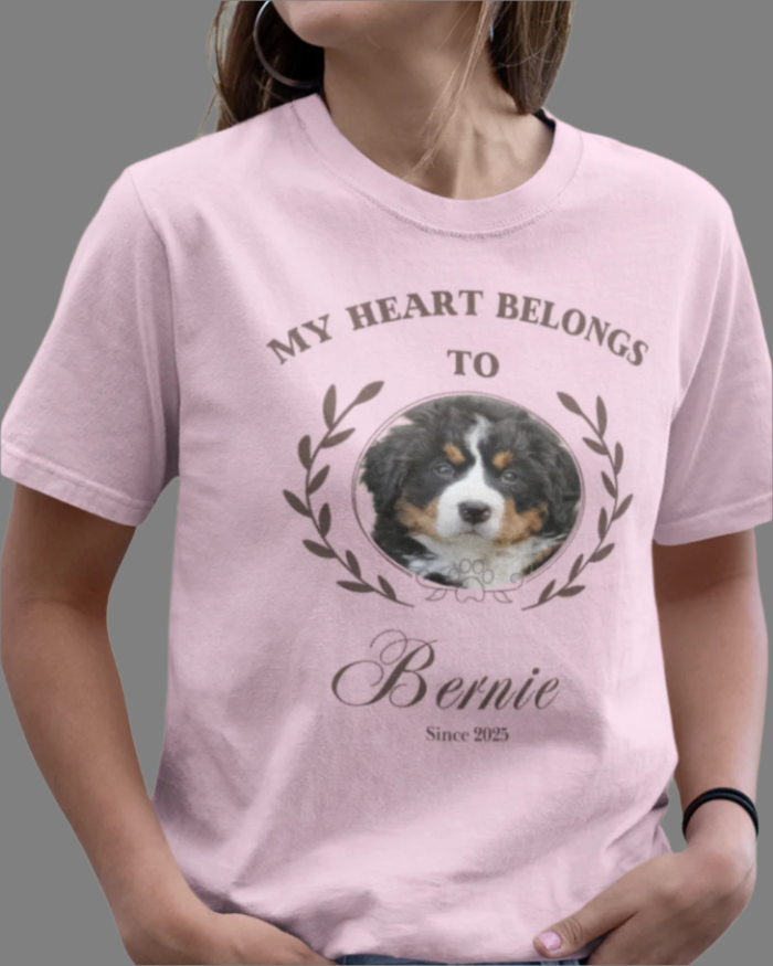 Fully Customizable Pet T-shirt - Valentine's Day Gift for Dog Lovers, Cat lovers, Pet Enthusiasts