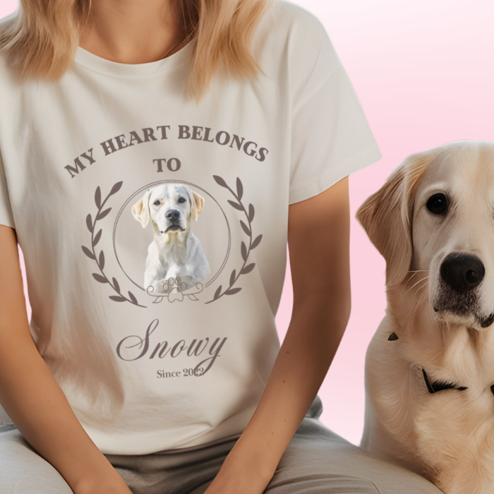 Fully Customizable Pet T-shirt - Valentine's Day Gift for Dog Lovers, Cat lovers, Pet Enthusiasts