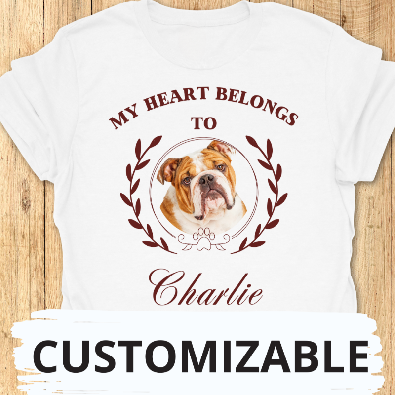 Fully Customizable Pet T-shirt - Valentine's Day Gift for Dog Lovers, Cat lovers, Pet Enthusiasts